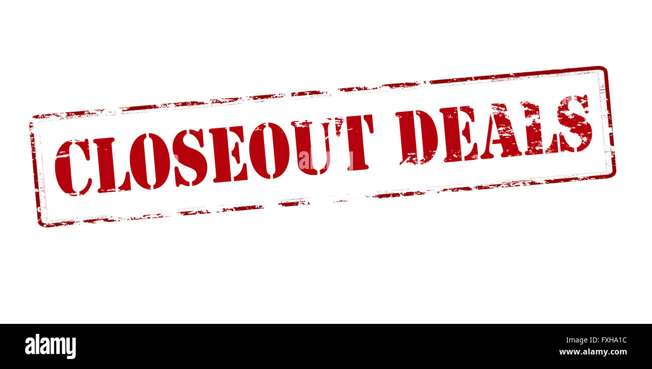 Rubber stamp with text closeout deals inside, vector illustration